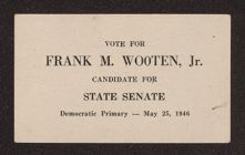 Frank M. Wooten Jr. vote request card